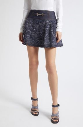 Ramy Brook Diana Tweed A-Line Miniskirt in Navy Tweed at Nordstrom, Size 10