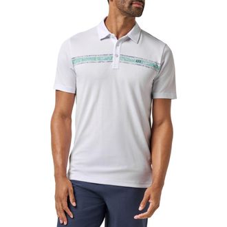 Travis Mathew All Day Drift Chest Stripe Polo in White at Nordstrom, Size Xx-Large