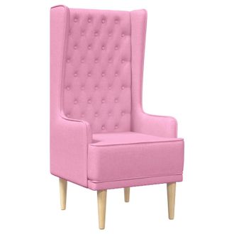vidaXL Silla De Respaldo Alto Con Capiton&eacute; Con Botones Rosa Tela Vidaxl