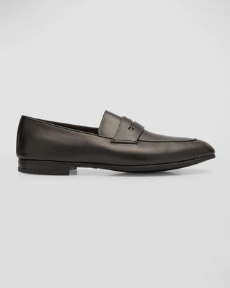 Ermenegildo Zegna Mens Lasola Leather Penny Loafers