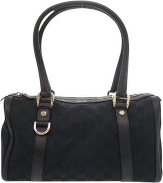 Gucci Pre-owned Handbags, female, Black, Size: ONE SIZE Pre-owned Canvas Handbag