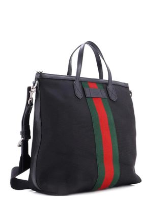 Gucci Web Zip Techno Canvas Medium tote bag - Black
