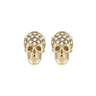 Philipp Plein Skull Detail Earrings - Dames - Oorbellen - Geel - ONE Size - Accessoires