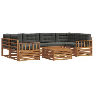 vidaXL Conjunto De Sof&aacute;s De Exterior 7 Uds. Natural Y Antracita Vidaxl