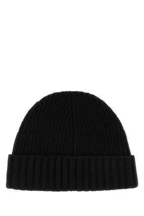 Stone Island Black Exterior: Cashmere Cuffie Accessory