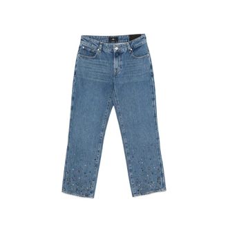 7 For All Mankind Cropped Jeans, female, Blue, Size: W24 Calie Jeans