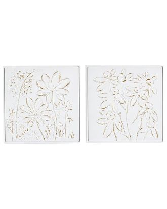 Tozai Home Home Set Of Two 24In Textured Plaster Wall Art Pieces