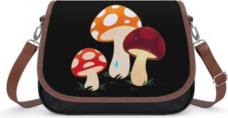 Generic Whimsical Mushroom Small Womens Crossbody Bags Shoulder Handbag with Adjustable Strap for Travel