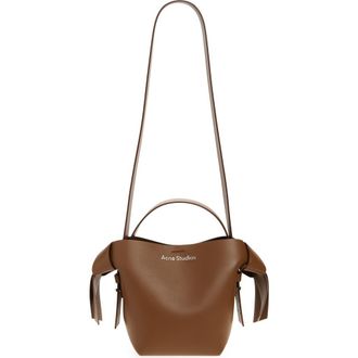 Acne Studios Mini Musubi Leather Shoulder Bag in Camel Brown at Nordstrom