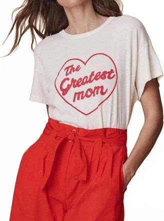 The Great. Greatest Mom Boxy Crew Tee In White