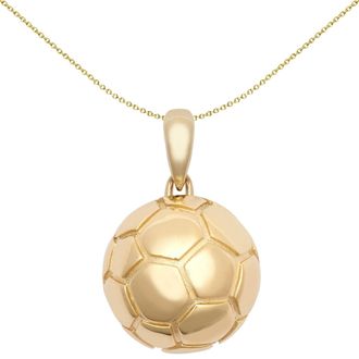 Jewelco London 9ct Gold 3D Retro 27 Panel Football Soccer Ball Novelty Pendant - JPD606