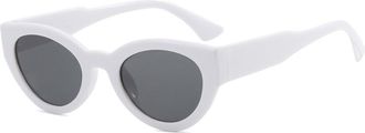 Generic Small Frame Womens Vacation Sunglasses Outdoor Mens Commuter Sports Sun Glasses(White)