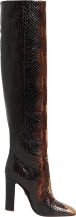 Dolce & Gabbana Brown Python Snakeskin Print Riding Boots Womens Shoes