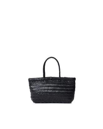 Dragon Diffusion Gora Mini Flat Black Classic Woven Leather Handbag