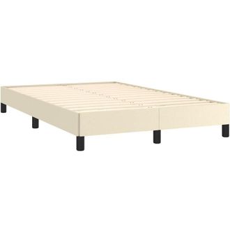 vidaXL Estructura De Cama Sin Colch&oacute;n Cuero Sint&eacute;tico Crema 120x190 Cm Vidaxl