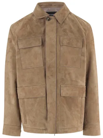 Yves Salomon Beige Shirt Collar Jacket