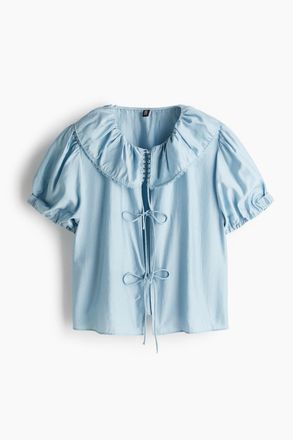 H&M Bluse zum Binden - Hellblau