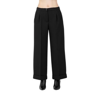 Corte dei Gonzaga Dames, Broeken, Zwart, Maat: 2XL Wol
