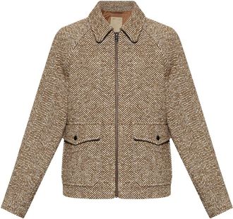 Woolrich herringbone-pattern jacket - women - Acrylic/Polyester/Wool/Cotton/Acetate/Polyester - M - Brown