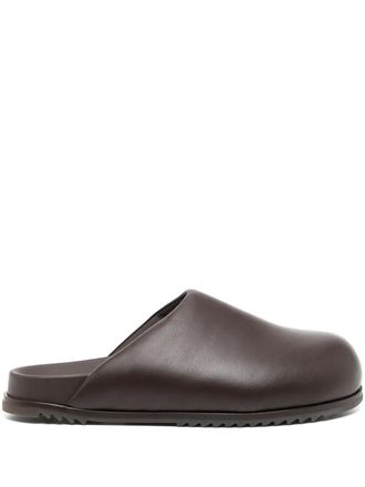 Rick Owens round toe mules - women - Leather/Leather/Rubber - 39 - Brown