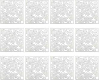 OEM Juego De 12 Paneles Separadores De Ambientes, Cortinas Colgantes, Mamparas, Biombos De 40x40 Cm, Color Blanco, Para Interiores
