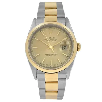 Rolex Pre-owned Rolex Datejust Automatic Chronometer Champagne Dial Mens Watch 16203 CSO