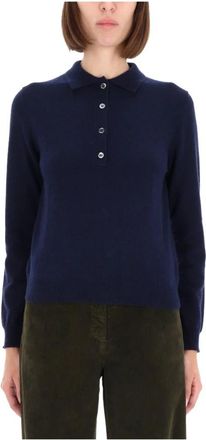 Aspesi Cashmere Truien - Dames - Cashmere truien - Blauw - M - Kasjmier - Truien & Vesten