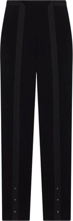 GCDS Gcds, Broeken, Dames, Zwart, XS, Broek met knoopdetail