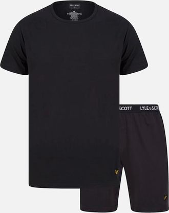 Lyle & Scott Lyle And Scott Mens Charlie T-Shirt & Shorts Lounge Set, Black - Size: XXL