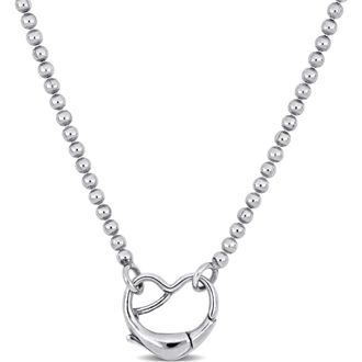 Delmar Heart Bead Link Necklace in Silver at Nordstrom Rack