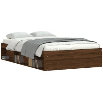 vidaXL Estructura De Cama Marr&oacute;n Roble 120x190 Cm Vidaxl