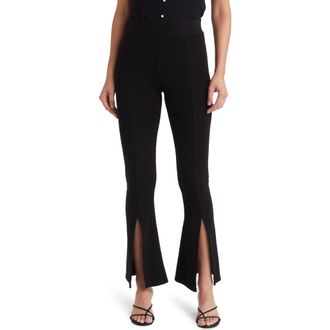 AG - Adriano Goldschmied x EmRata Morrison High Waist Flare Rib Knit Pants in True Black at Nordstrom Rack, Size X-Large