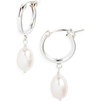Set & Stones Adelle Keshi Pearl Hoop Earrings in Silver at Nordstrom