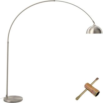 TecTake L&aacute;mpara de arco telesc&oacute;pico, retro, altura 187-206 cm 60 w n&iacute;quel mate