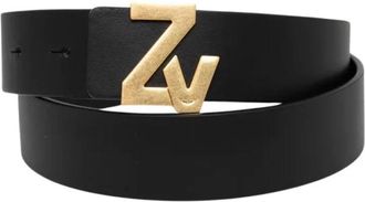 Zadig&Voltaire ZV Initiale La Belt - Dames - Riemen - Zwart - 90 CM - Leer - Accessoires