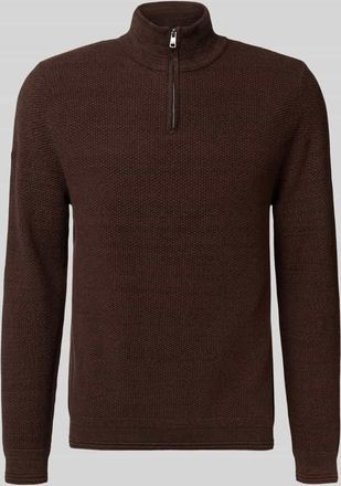 Superdry Troyer mit Stehkragen in Dunkelbraun, Größe XXXL