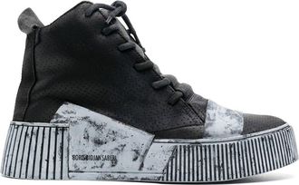 Boris Bidian Saberi Bamba platform high-top sneakers - men - Leather/Rubber/CALFSKIN - 40 - Black