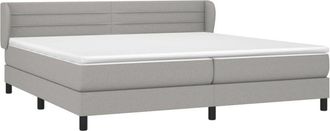 vidaXL Cama Box Spring Con Colch&oacute;n Tela Gris Claro 200x200 Cm Vidaxl
