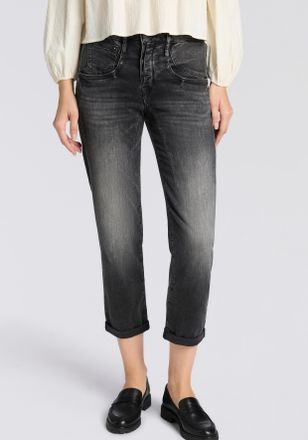 Herrlicher Boyfriend-Jeans HERRLICHER Shyra Tap Denim Black Light, Damen, Gr. 26, N-Gr, crow, Denim/Jeans, Obermaterial: 98% Baumwolle, 2% Elasthan, 7/8-L&auml;nge, J