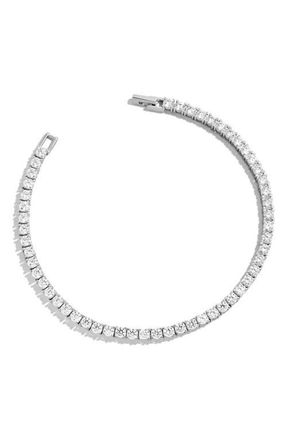 BaubleBar Bennett Cubic Zirconia Tennis Bracelet in Silver at Nordstrom, Size 6.75