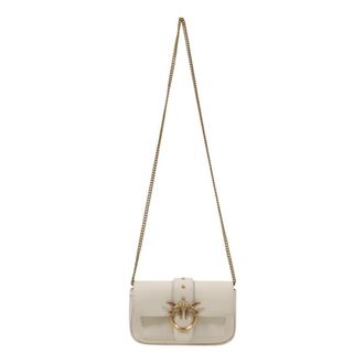 Pinko Pocket Love Bag One Simply - Dames - Schoudertassen - Wit - ONE Size - Leer - Tassen