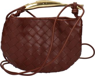 Bottega Veneta Damess Sardine Crossbody Tas Bruin/Sapele Leer
