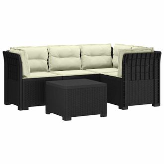 vidaXL Divano Da Giardino 4 Posti Con Cuscini Aspetto Rattan Pp Vidaxl