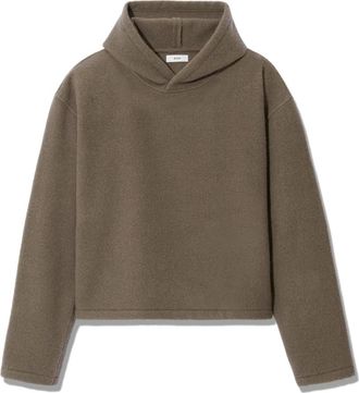 Rier Fleece Hoodie Crop - Heren - Hoodies - Grijs - XL - Wol - Hoodies & sweatvesten