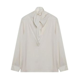 Max Mara Blouses, female, Beige, Size: S Silk Charmeuse Blouse