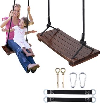 OEM Columpio De Madera Para Adultos Y Ni&ntilde;os, Asiento Para &Aacute;rbol De Interior/exterior Con Accesorios, Estructura De Juegos Para Jard&iacute;n, Peso M&aacute;ximo 200 Kg 