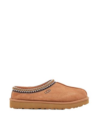 UGG Suede Slip-On Shoes With Braided Collar And Sheepskin Lining