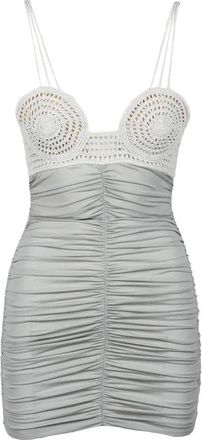 Magda Butrym Womens Lycra Stretch Dress - Grey/Beige
