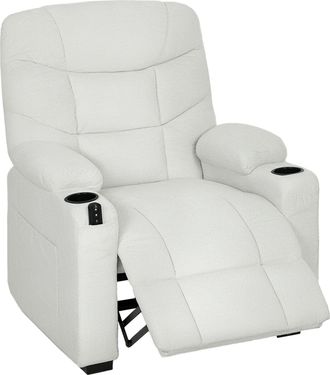 OEM Sill&oacute;n Relax Reclinable El&eacute;ctrico Silencioso Con Funci&oacute;n Memoria Reposapi&eacute;s Mando A Distancia Bolsillos Laterales Crema