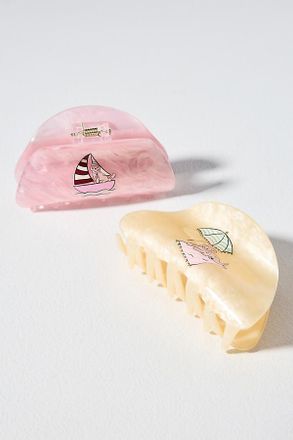 Frasier Sterling Beach Pups Claw Clips, Set of 2